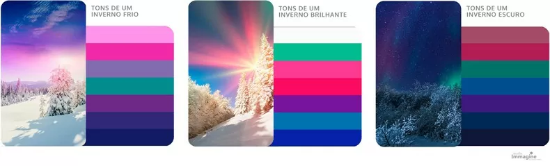 Tons de cada cartela de inverno pelo Studio Immagine, referência em coloração pessoal