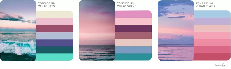 Tons de cada cartela de verão pelo Studio Immagine, referência em coloração pessoal